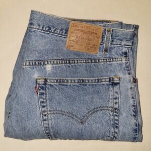 Vintage 90s Levi 550 Relaxed Fit Blue Jeans Men's Size 36x34 1999